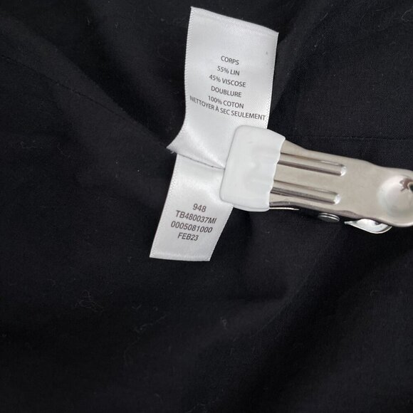 Treasure & Bond Single Breasted Blazer Jacket Black Linen Blend Oversized Size S - Picture 8 of 16